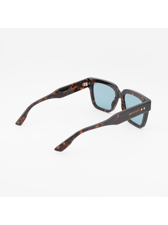 Gucci GG1084S 002 Sunglasses Shiny Dark Havana Square Frame, Light Blue Lenses main image 9